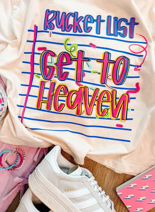 Printed bucket list get to heaven