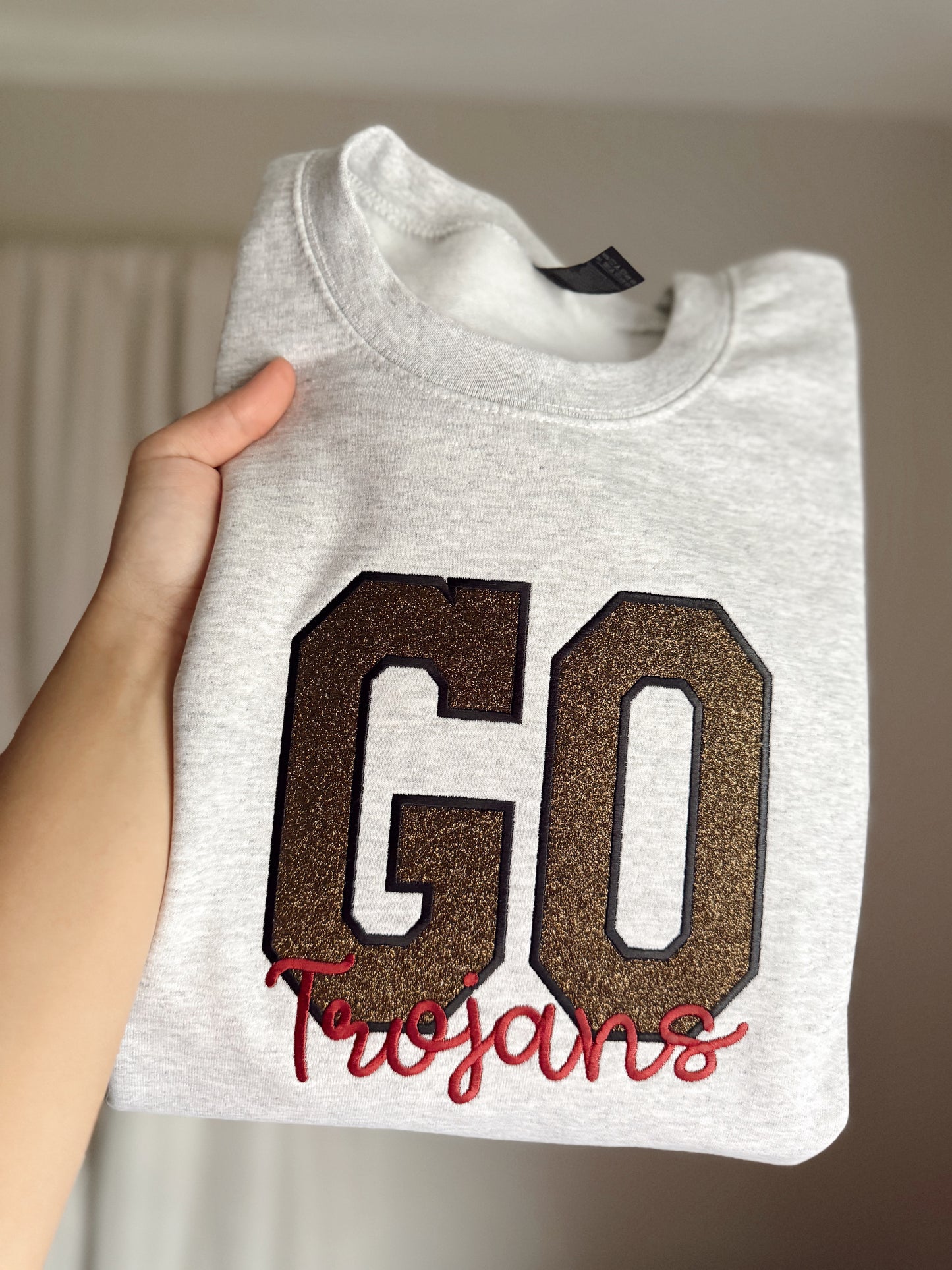 Embroidered glitter mascot