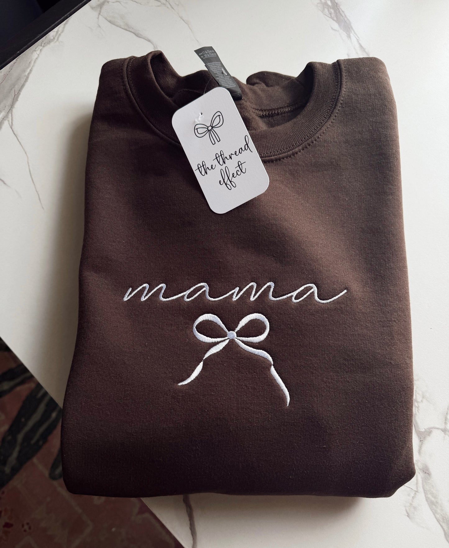 Embroidered custom name with bow