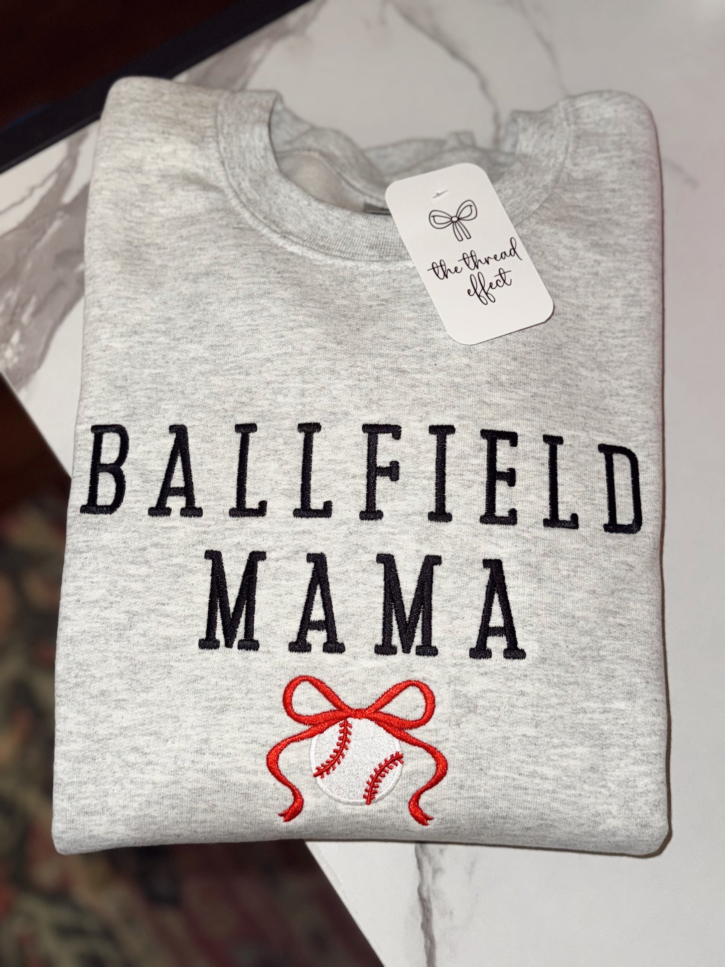 Embroidered ball field mama