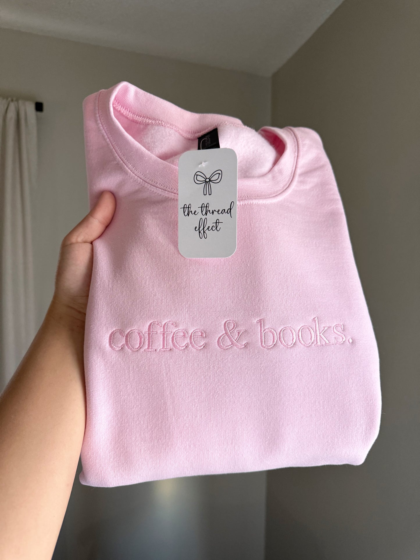 Embroidered coffee & books