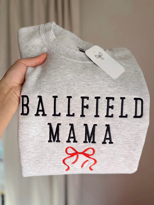 Embroidered ball field mama