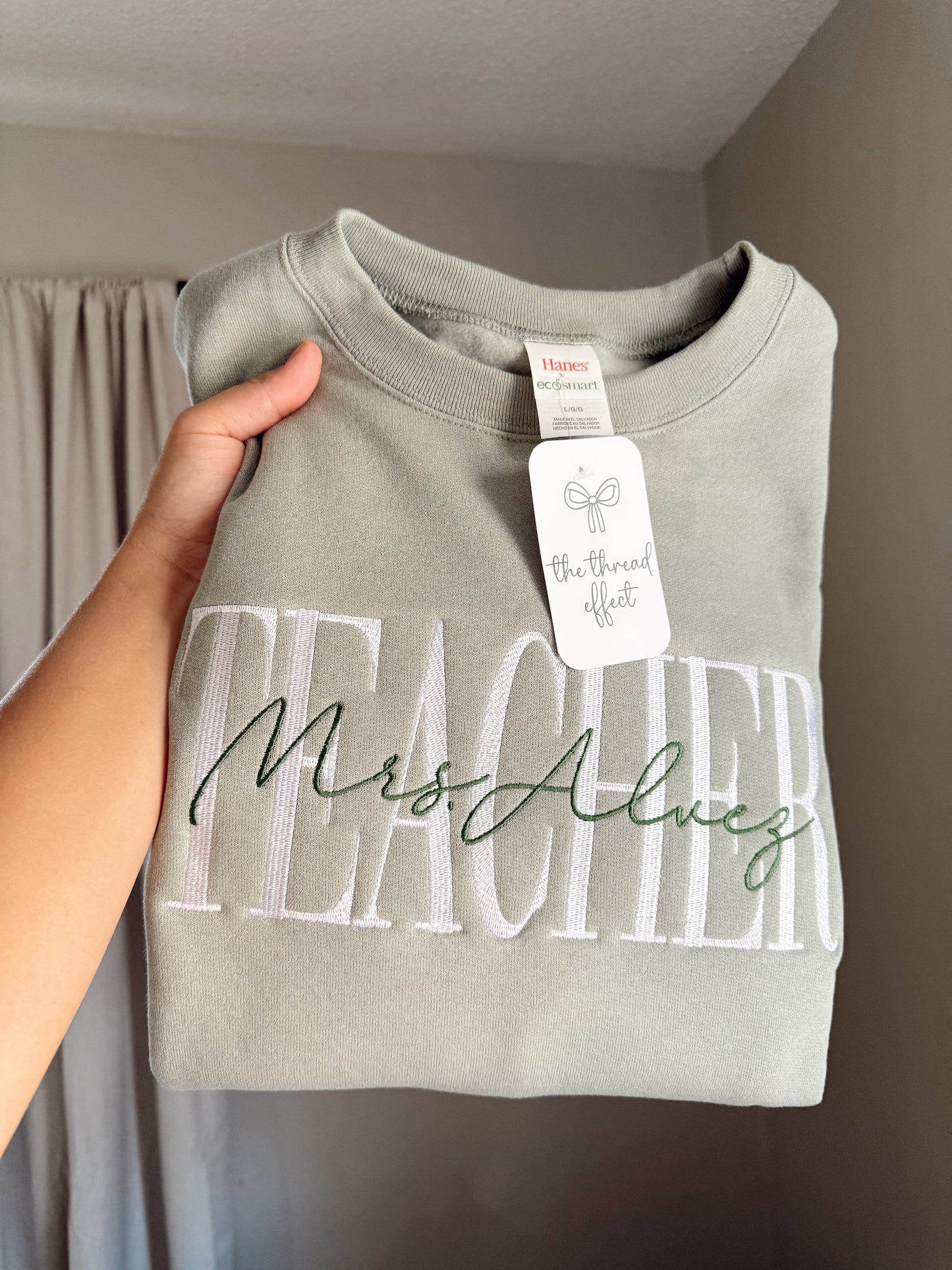 Embroidered custom teacher