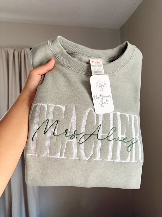 Embroidered custom teacher