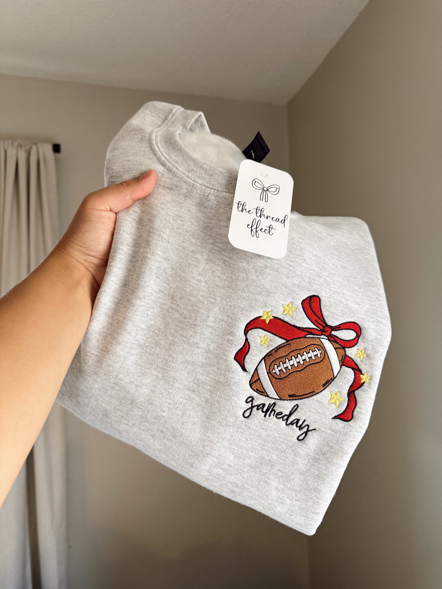 Embroidered football game day