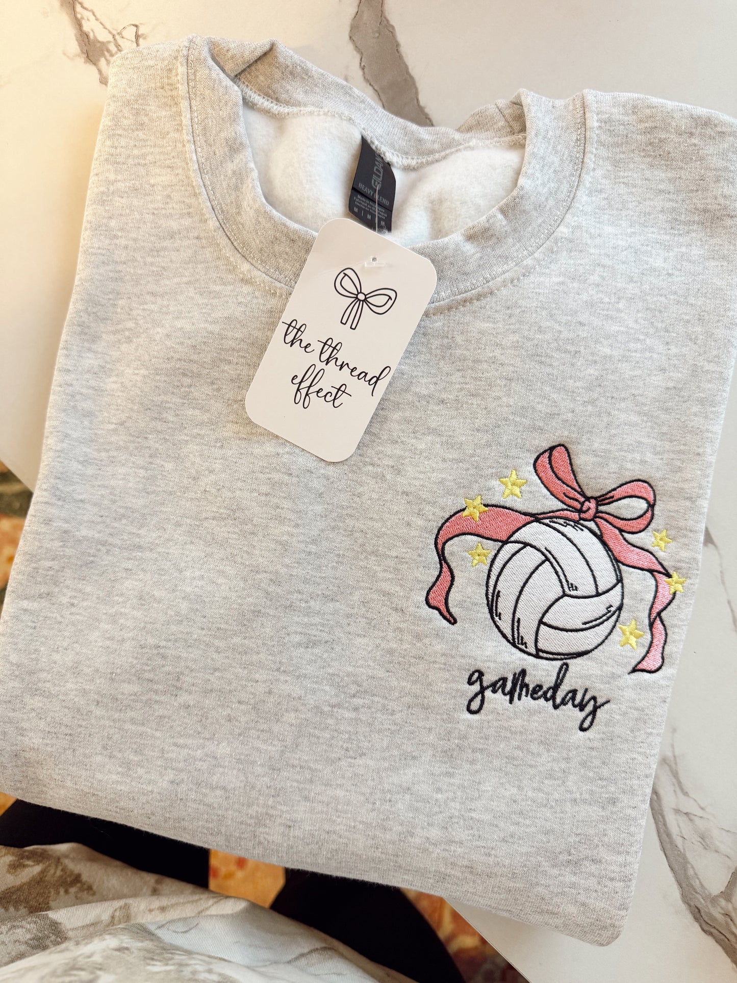 Embroidered volleyball game day