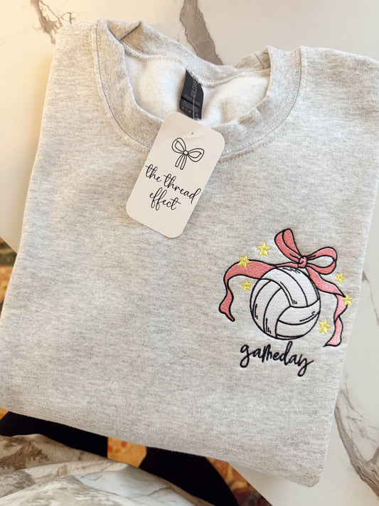 Embroidered volleyball game day