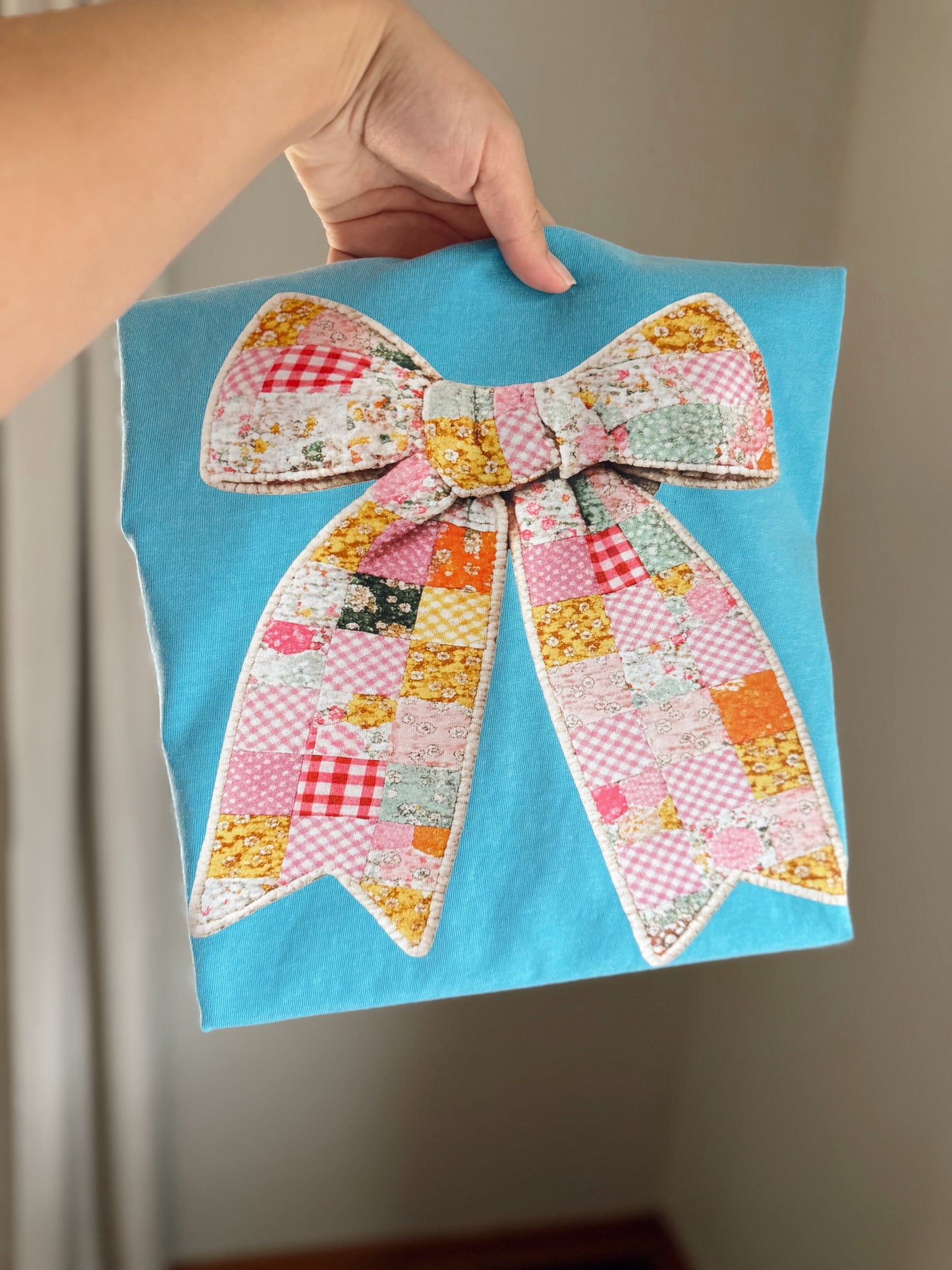 Printed quilted bow